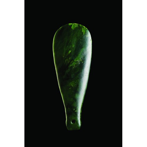 Ancient New Zealand Maori Dark Greenstone Short Hand Club